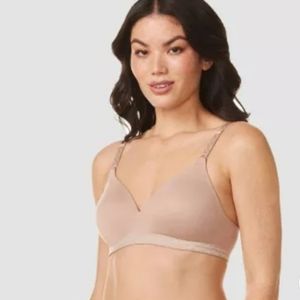 Warner's Simply Perfect Tan Beige Nude Bra Size Large Smoothing No Wire NEW NWT